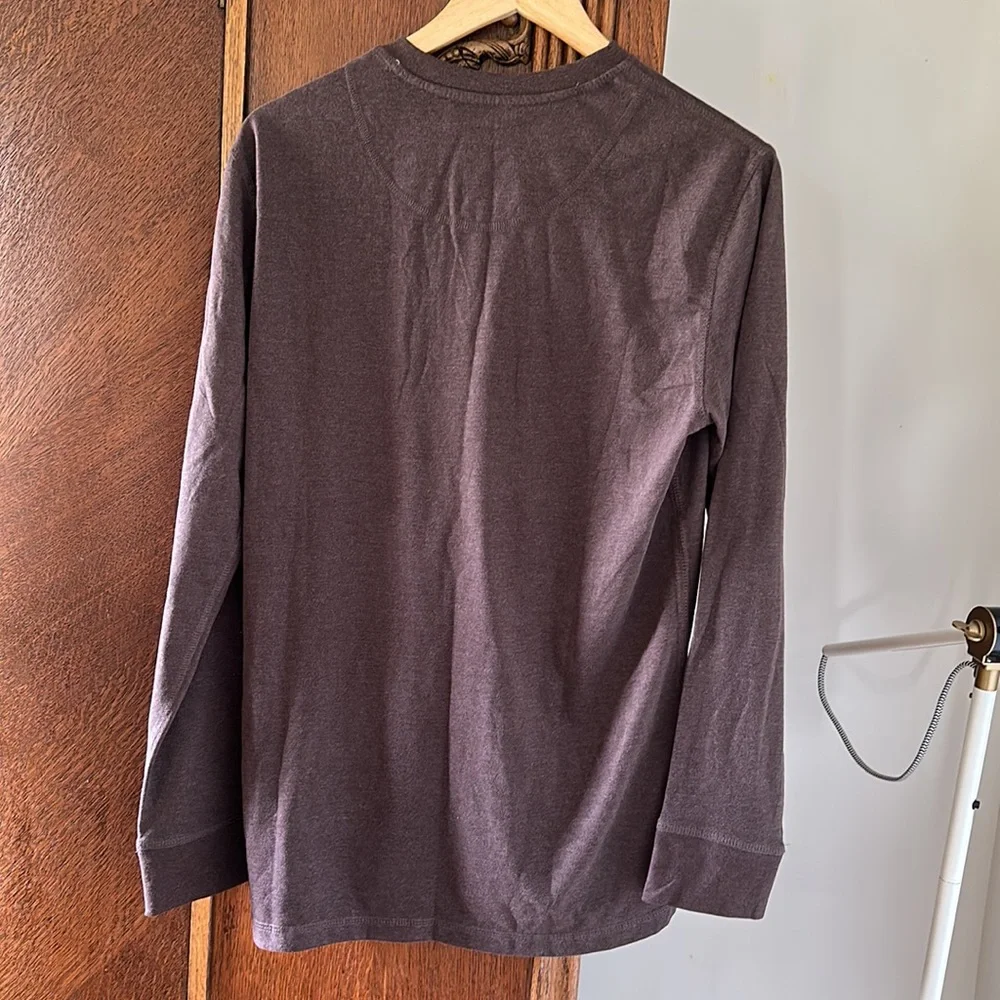 Mens NEW Weatherproof Vintage Henley Long Sleeve Brown - Picture 5 of 5
